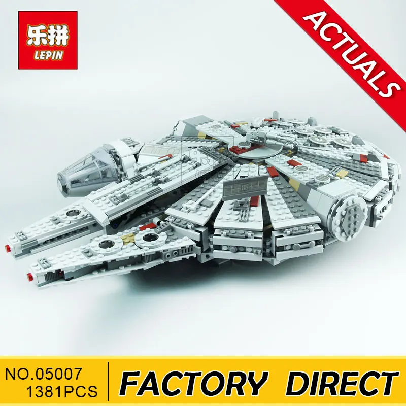 

LEPIN 05007 Star Series War 1381pcs Building Blocks Force Awakens Millennium Toys Falcon Model Kits BB-8 10467