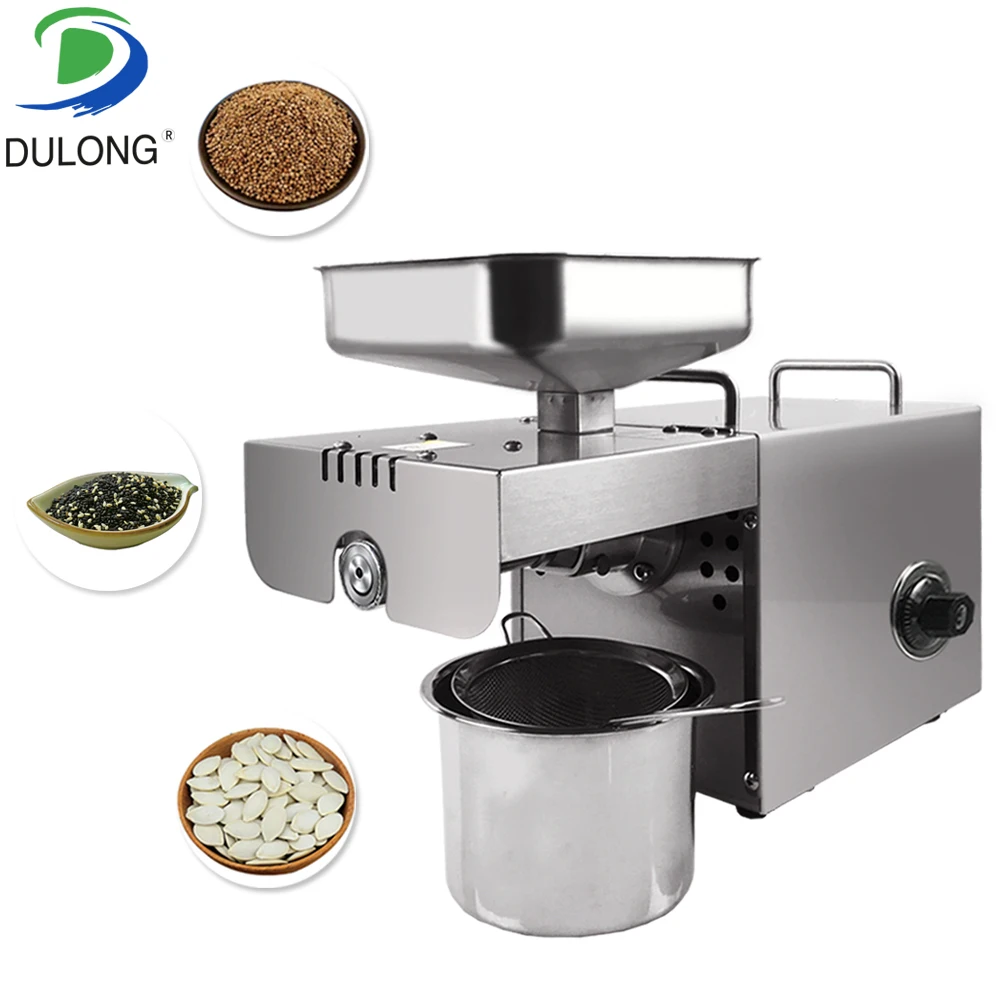 

DULONG Hottest 2019 Coconut Oil Press Machine Mini Cold Hot Oil Press for Sesame/Melon seeds Rapeseed/Flax/Walnut Oil Pressing