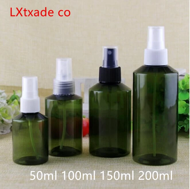 30PCS Free Shipping 50ML 100ML 150ML 200ML Green Lucency Plastic Spray Empty Perfume Bottle Toner Product Cosmetic Containers epson i c green 200ml