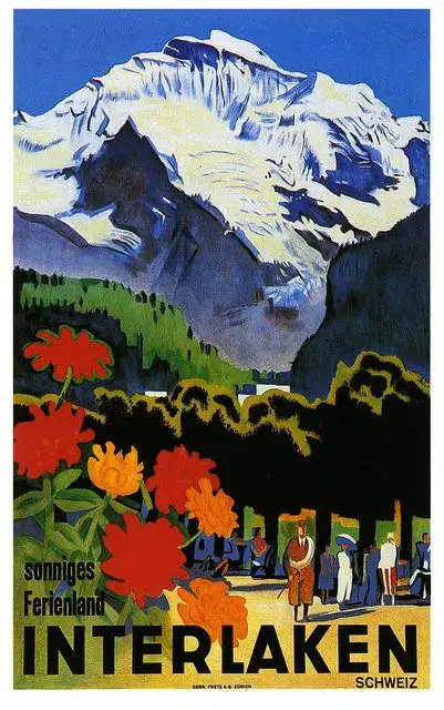 World Skiing Travel Interlaken Propaganda Retro Vintage Kraft Poster Decorative DIY Wall Canvas Sticker Home Bar Posters Decorat | Дом и сад