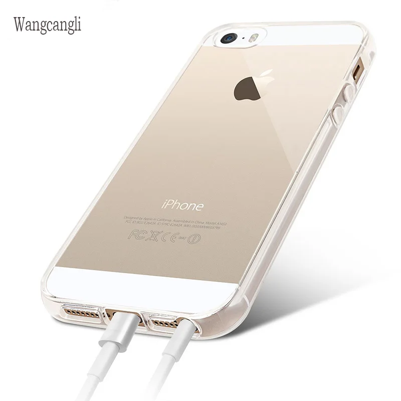 Wangcangli TPU solf Прозрачная силиконовая задняя чехол для iphone 5 5s se 6 s 6s чехол TPU чехол для телефона для iphone 5 5s se 6 s 6s чехол