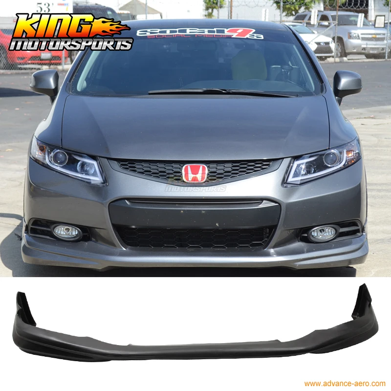 Подходит для 2012 2013 9Th Gen Honda Civic Coupe 2Dr Usdm модуло Стиль Неокрашенный Черный передний губы