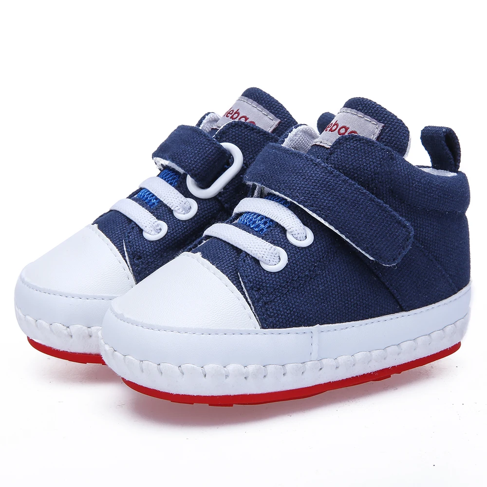 

Spring Baby Boy Girl Shoes Hook & Loop Canvas Sneakers Rubber Sole Anti-slip First Walkers Baby Shoes For Girl