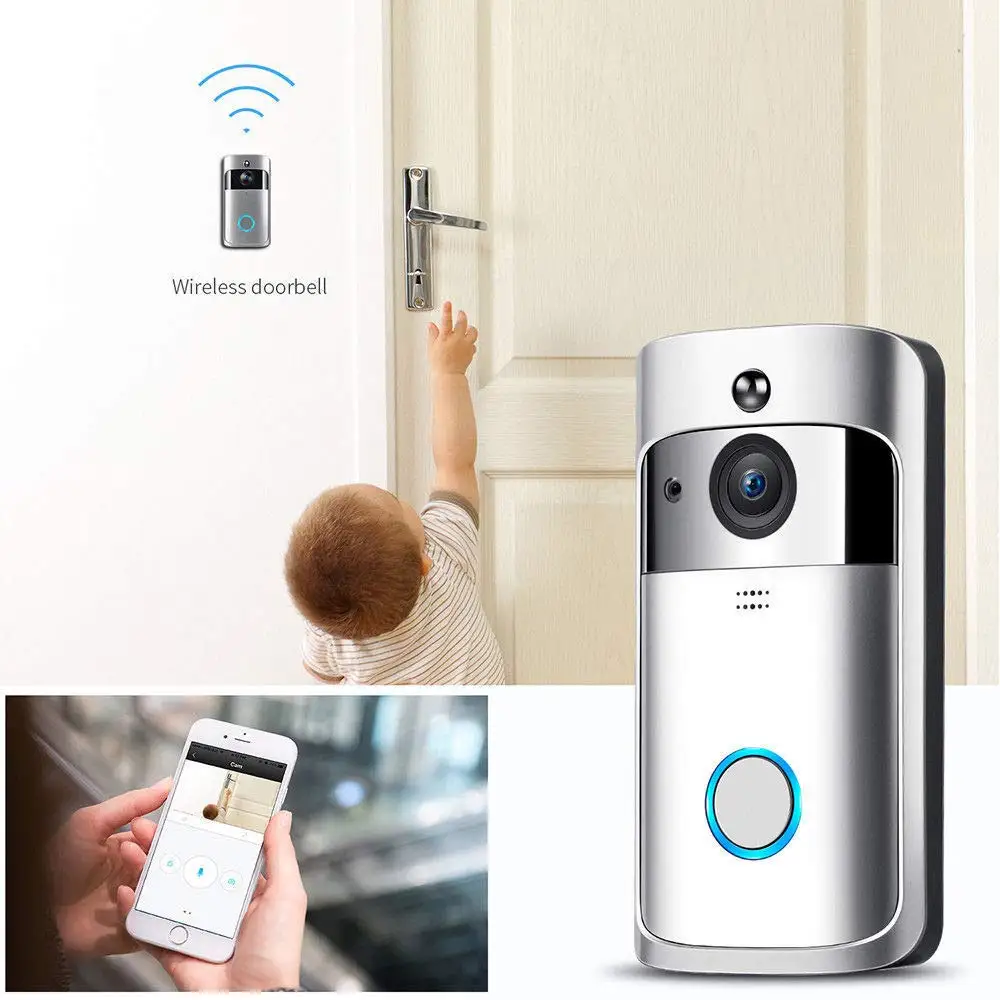 V5 wifi дверной Звонок камера Смарт wifi видеодомофон дверной звонок Видеозвонок для квартиры ИК сигнализация беспроводной цветной Лен камера безопасности