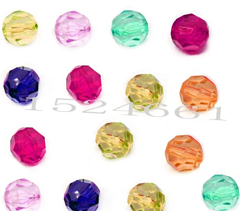 

FLTMRH 6MM 120PCS Acrylic Spacer Beads Ball Mixed Faceted *crafts materials plastic chunky alphabet bubblegum