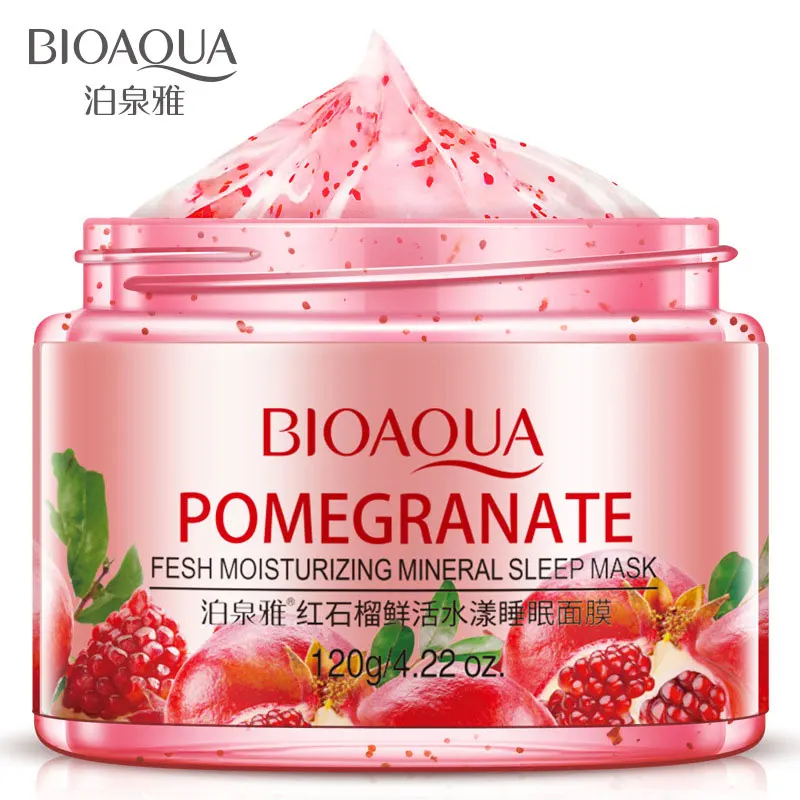 Bioaqua питательные увлажняющие фрукты маска для ухода за кожей глубоко-отбеливающий увлажняющая для сна маска для лица Лечение Акне для удаления угрей ремонт маска для красоты лица - Цвет: Red Pomegranate