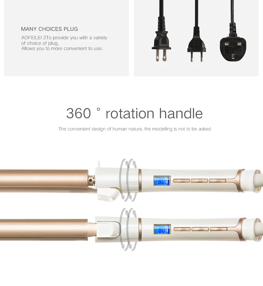 Pedaços de Ondas de Cabelo Elétrico de Cerâmica Modelador de Cabelo Rolo de Curling Dois Ferro Digital Profissional Varinha Estilor Styling Tools 12 Curling Ferro Digital Profissional Varinha Styler Styling Tools