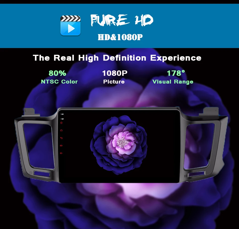 Sale For Toyota RAV4 Rav 4 2013+ 2 din ips hd 1024*600 car gps navigation multimedia stereo pc music media unit octa core android 9.0 4