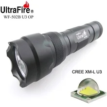 VUAN U-F WF-502B CREE XML U3 1300lm Cool White Light 3-Mode High>Low>Strobe OP LED Flashlight (1 x 18650)