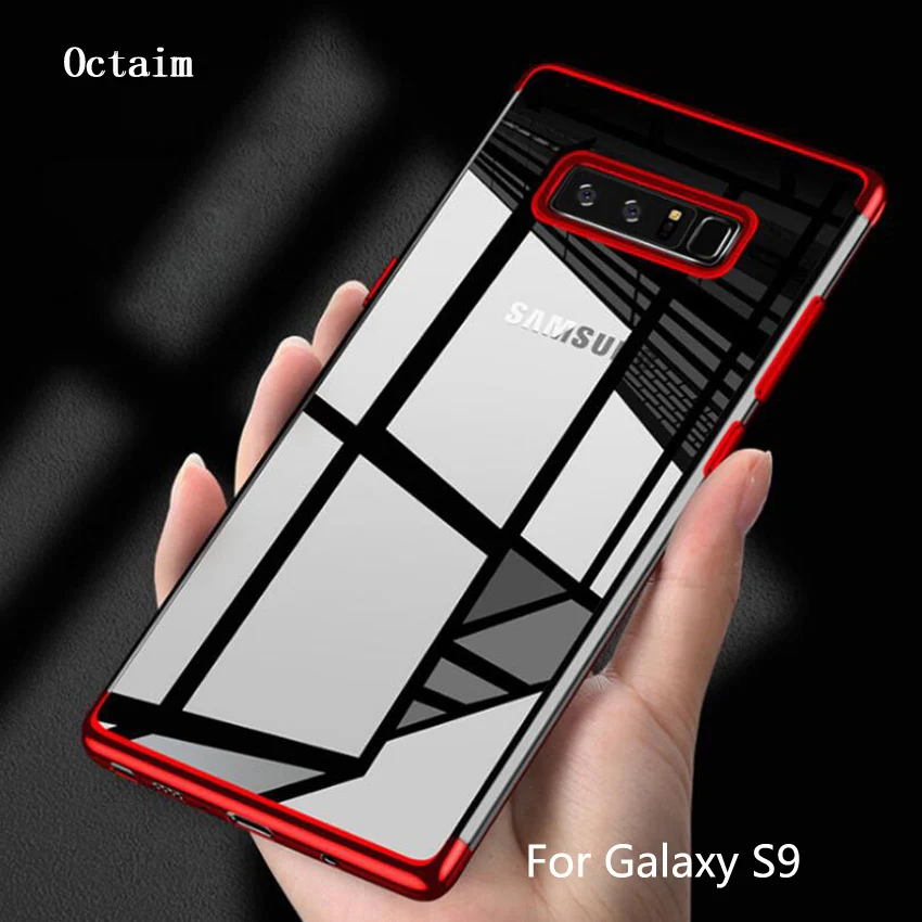 Прозрачный чехол с покрытием для Samsung Galaxy S6 S7 edge S9 S8 plus note8 note5 J310 A7 2017 A720 тонкий