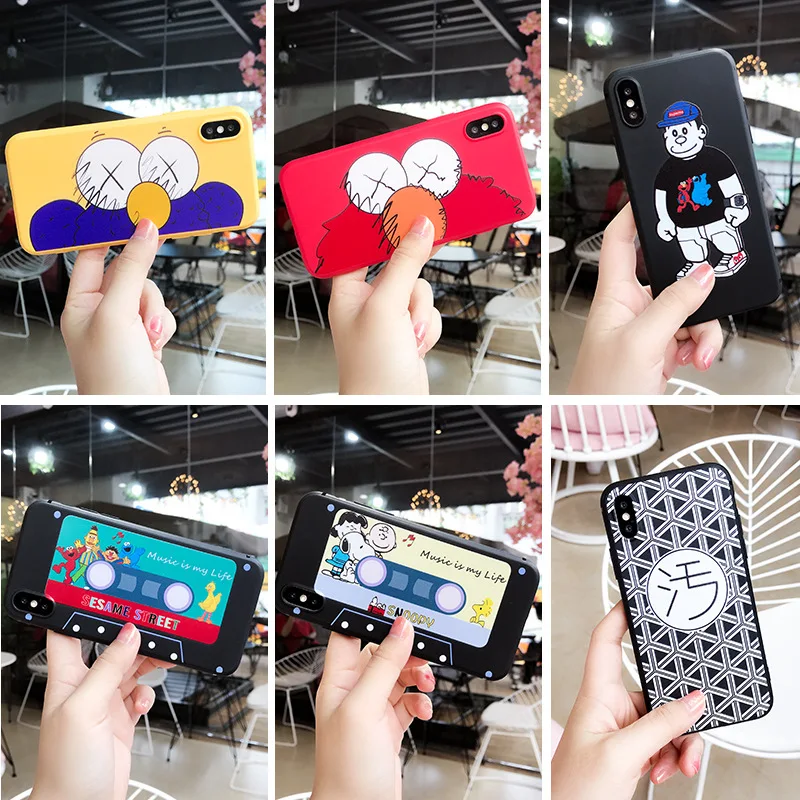 

Sesame Street anime phone case snoopy couple cases for iphone cover X XR XS Cute phone case silicon for coque iphone 7 8 6 plus
