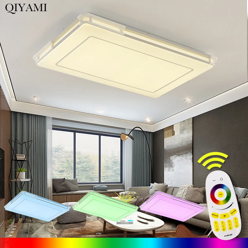 

Modern RGB Dimmable LED ceiling Lights for Living Room Bed Dinning Kitchen Foyer Bathroom 15 -30 Square meters AV85-260V fixture