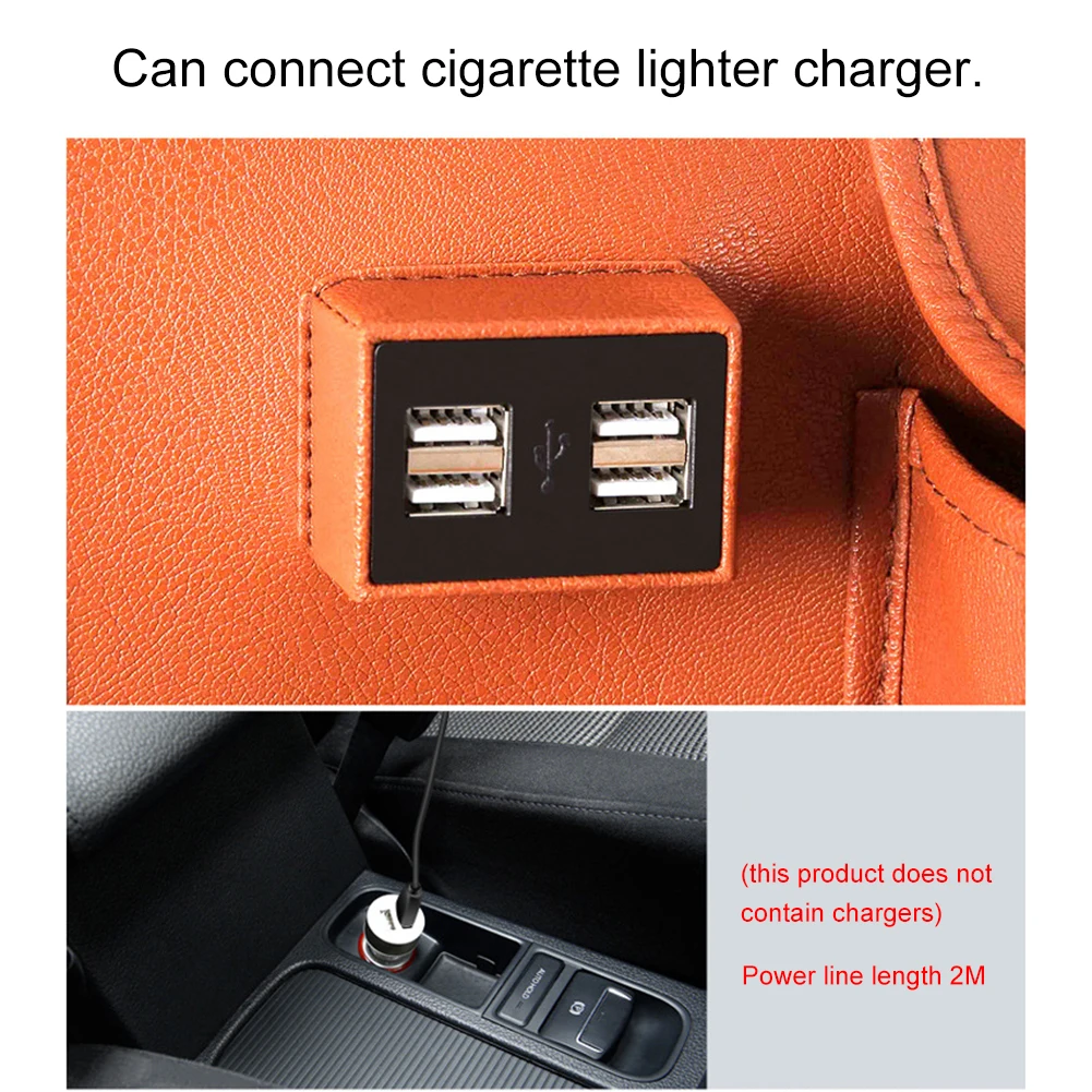 Автомобильный Органайзер на заднее сиденье сумка 4 USB зарядка держатель мешка для хранения Путешествия многофункциональный карман укладка Tidying авто аксессуары
