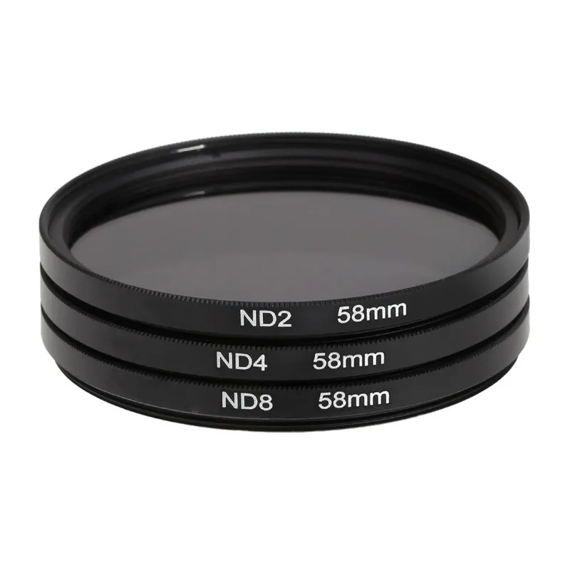 Набор фильтров нейтральной плотности ND 3 шт./лот 58 мм набор ND2 ND4 ND8 для Canon Rebel T5i EOS