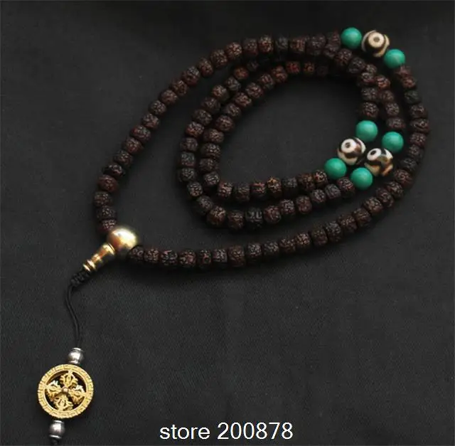 Здесь продается  BRO527 Master design Tibetan 108 Oiled Old Rudraksh Bodhi Prayer Beads Mala Necklace Free ship  Ювелирные изделия и часы