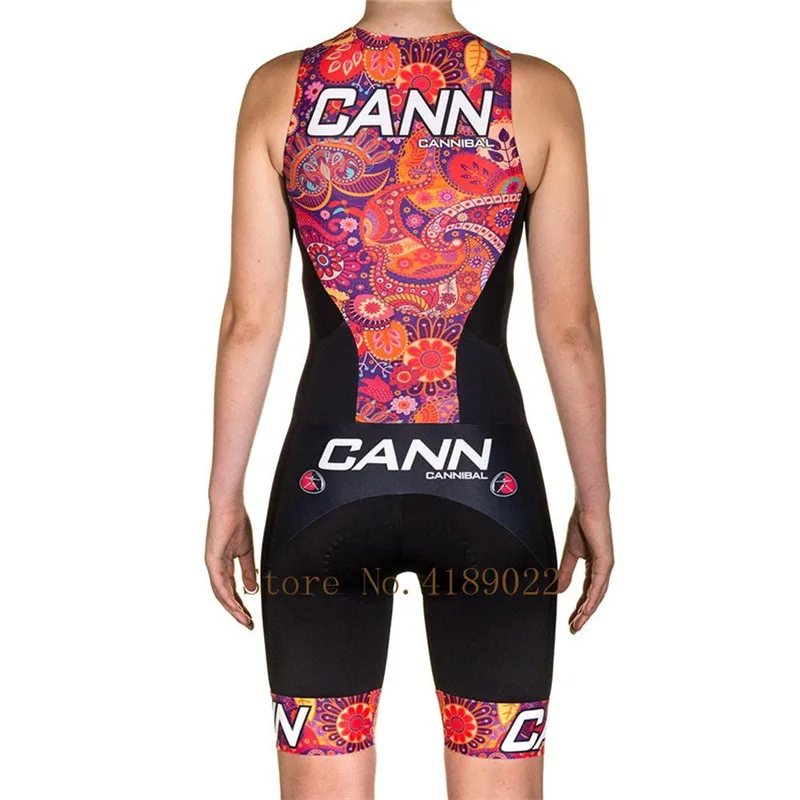 CANNBAL ladies jumpsuit summer sleeveless classic color cycling skinsuit roupa ciclismo feminina 2019 bike team triathlon suit