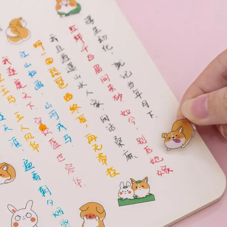6 шт. упак. Kawaii Shiba Dog Rabbit Декоративные Канцелярские Стикеры для скрапбукинга