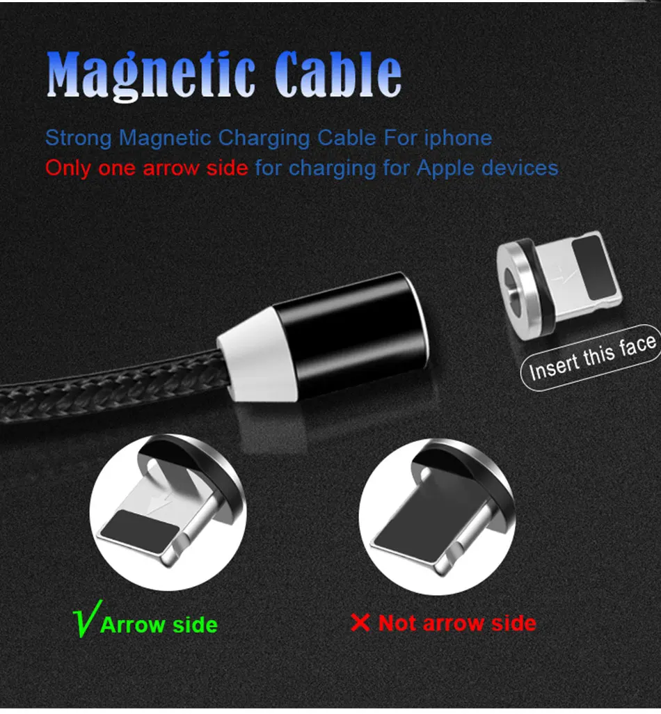 NOHON Nylon Micro USB Magnetic Charging Cable For Samsung Galaxy S7 S6 Huawei Xiaomi Sony Android Phone Magnet Charge Cables 2M (5)