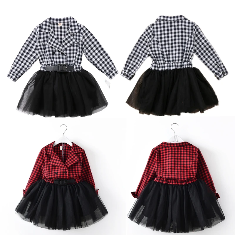 Повседневное платье для маленьких девочек одежда в клетку платья принцессы вечерние пачка для фотографии свадебное платье