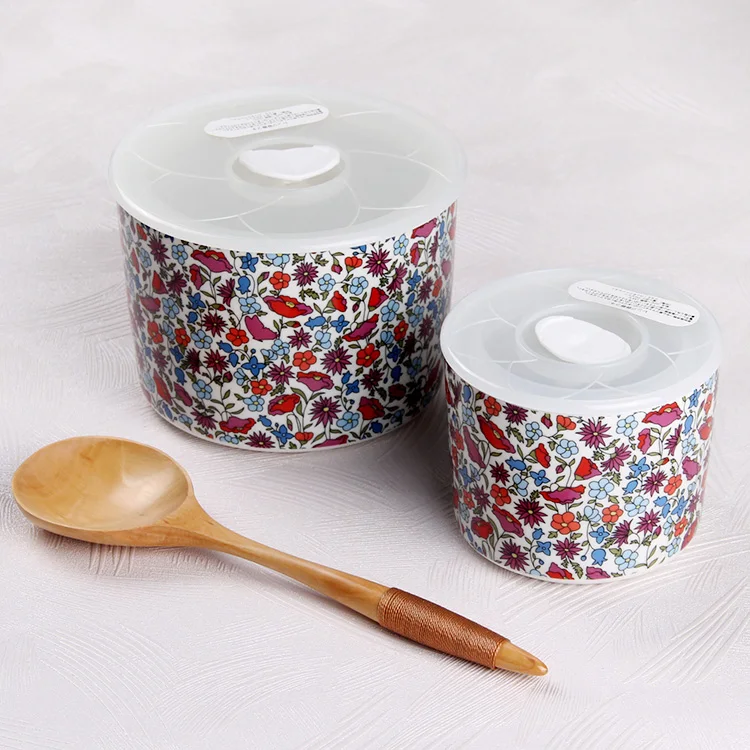 Postoral ceramic refrigerator crisper porcelain storage boxes bins