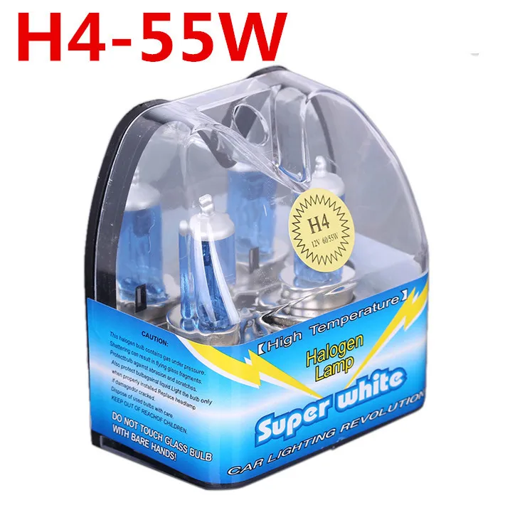 H4 55W Halogen with Packing Box High Power Fog Lights Auto Bulbs 6000K