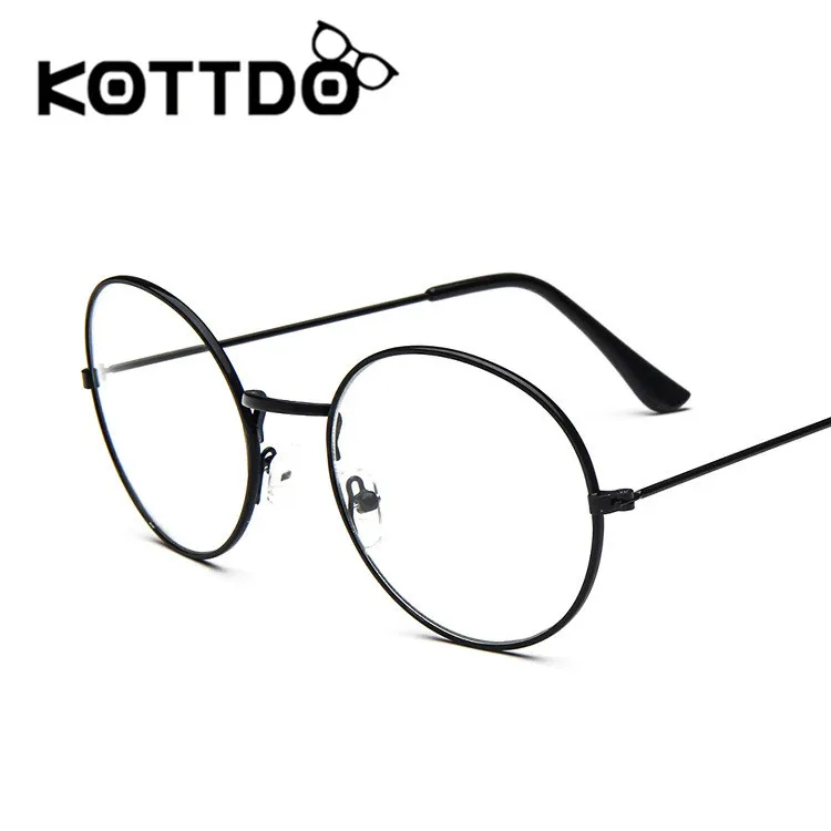 KOTTDO, новинка, дизайнерское женское стекло, es, оптическая оправа, металлическая, круглая, стеклянная оправа, es оправа, прозрачные линзы, очки, черное, серебряное, Золотое стекло для глаз