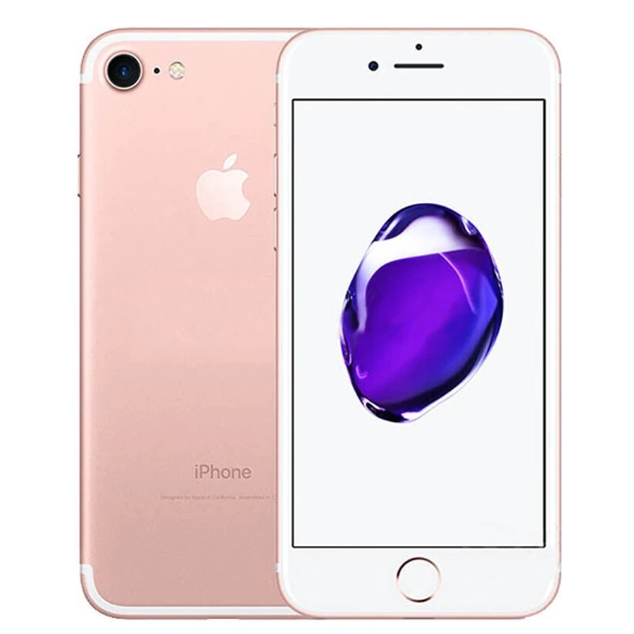 Разблокированный Apple iphone 7 32/128 ГБ/256 IOS 10 12.0MP 4G Камера Quad-Core отпечатков пальцев 12MP 2910mA iphone 7 LTE сотовый телефон - Цвет: Rose Gold
