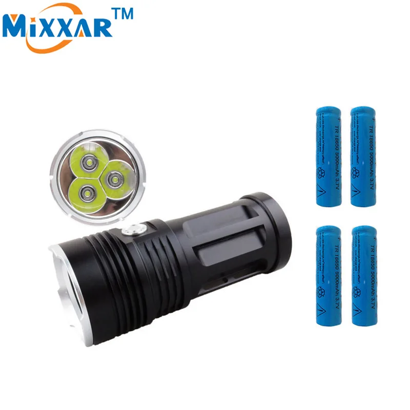 led flashlight 6000LM 3x Cree XM-L T6 lamp beads MI-3 Camp Hunting Torch tactical Lantern with 4x18650 5000mAh battery led flashlight 6000LM 3x Cree XM-L T6 lamp beads MI-3 Camp Hunting Torch tactical Lantern with 4x18650 5000mAh battery