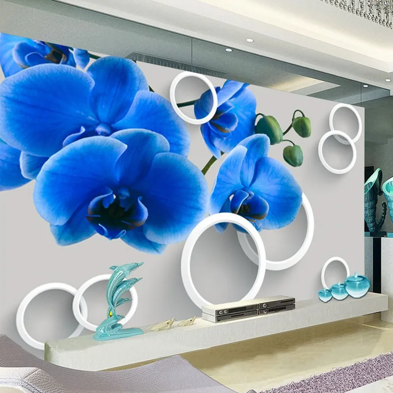 

beibehang Large Custom Wallpaper Living Room 3D Circle Butterfly Wall Background Wall Photo Decorative Painting