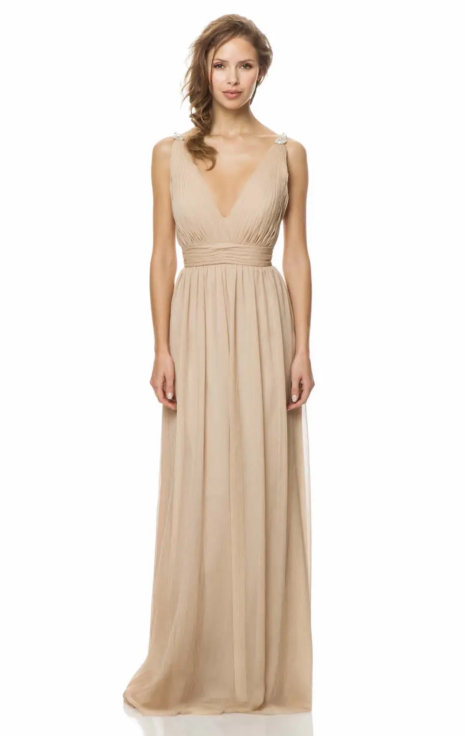 Fashion style Bridesmaid beige dress for girls Fashion style Bridesmaid beige dress for lady
