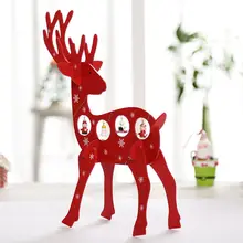 Креативные деревянные украшения Рождество Лось рождественские украшения красный олень Рождество олень макет сцены рабочего стола украшения