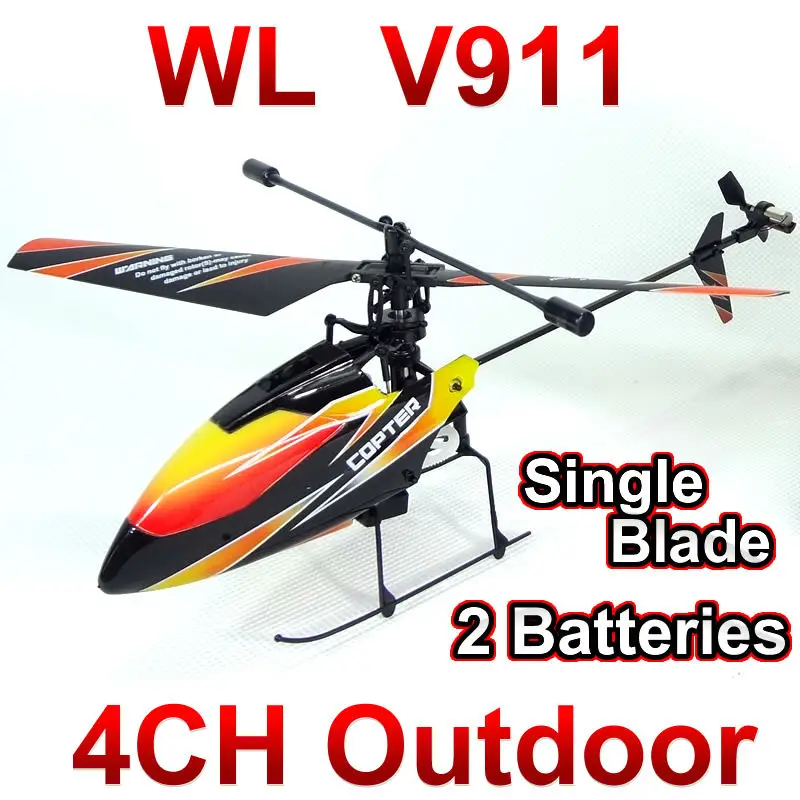 Free shipping WLtoys V911 4CH 2.4GHz Radio Control Helicopter RTF