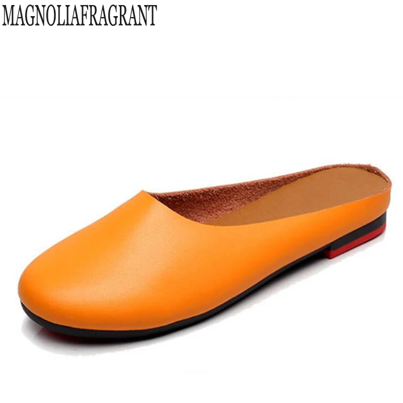 Chaussures 2 Plus Casual Non Femmes 1 Mode Véritable Pantoufles Taille À K46 Cuir La Air 5 slip Plates 4 En 43 Plein 34 6 3 Pois Main BBOvarx