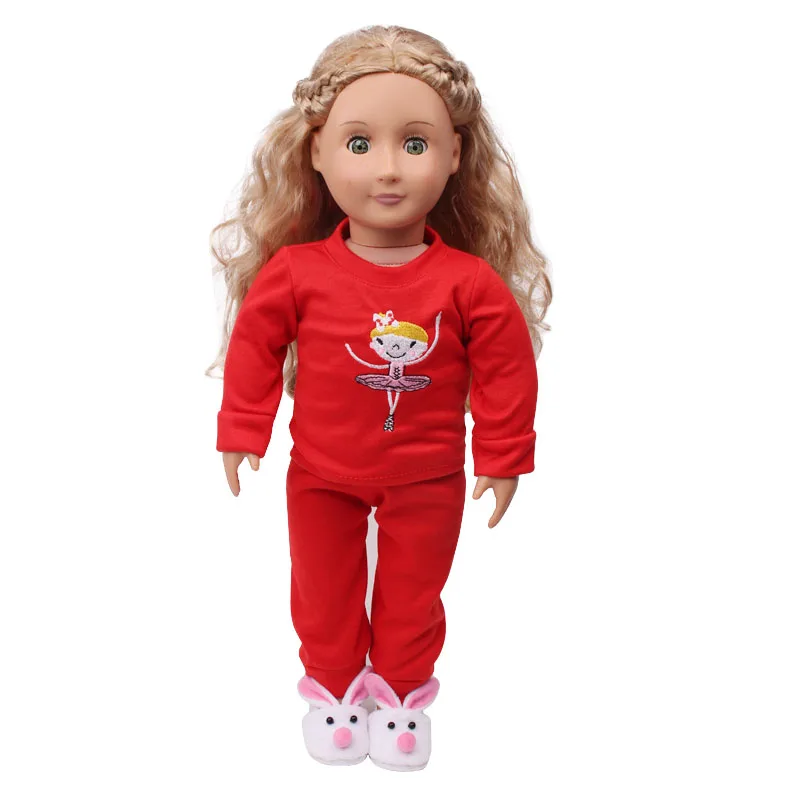 clothes inch doll toy accessories red embroidered pajamas children's