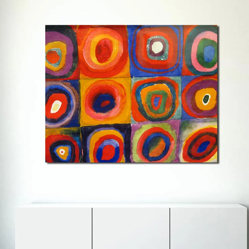 

Wassilies Kandinskies Squares With Concentric Circles Canvas Posters Prints Wall Art Painting Oil Decorative Picture Home Decor