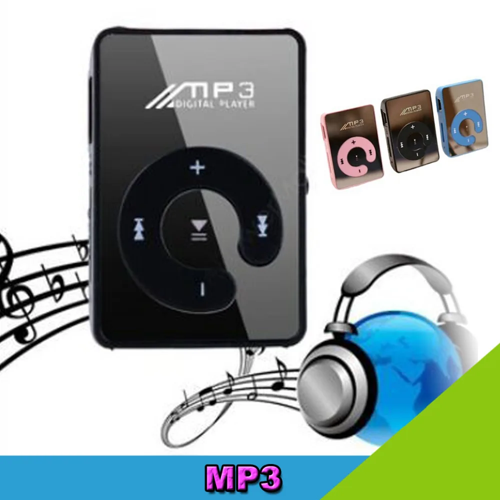 Portable Mini Clip Mp3 Player Sport Mirror Mp3 SD/TF Card C Button MP3