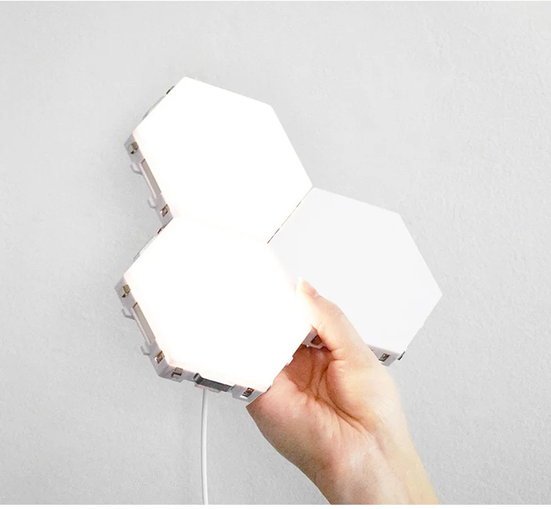 Sensível à Luz da Noite Toque Modular Hexagons Magnéticos Decoração Criativa Parede Lampara Quantum Lâmpada Led Hexagonal Lâmpadas Diy 10 quantum lâmpada led hexagonal lâmpadas