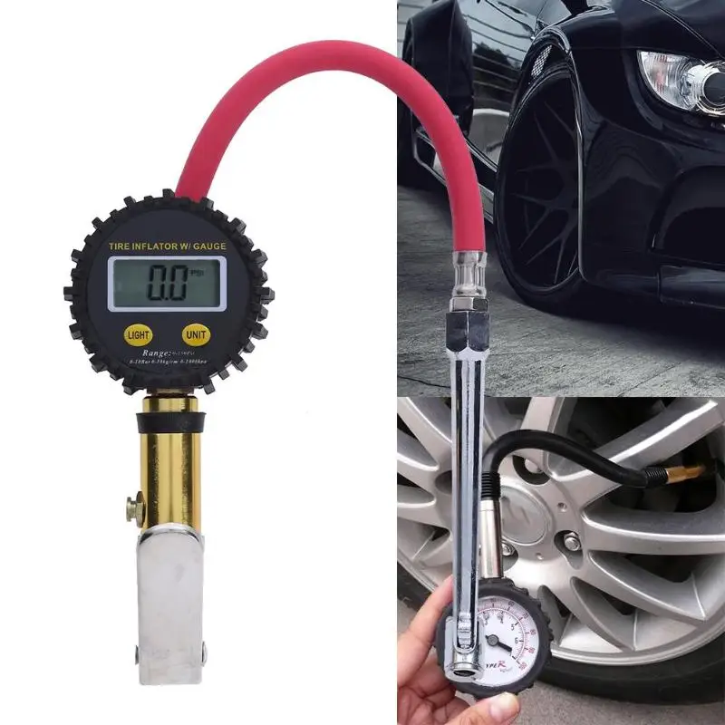 

Car Digital LCD Screen Display Auto Tire Deflator Pneu Inflating Gauge Tester Pistol Manometer Air Inflation Gun Accessories