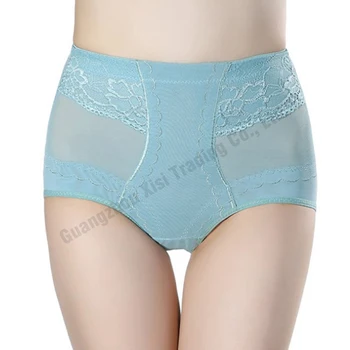 

Women's Buckle Blue Floral Boy Shorts Breathable Control Panties Body Shapers Thermal Butt Lifter Waist Cincher Undergarments