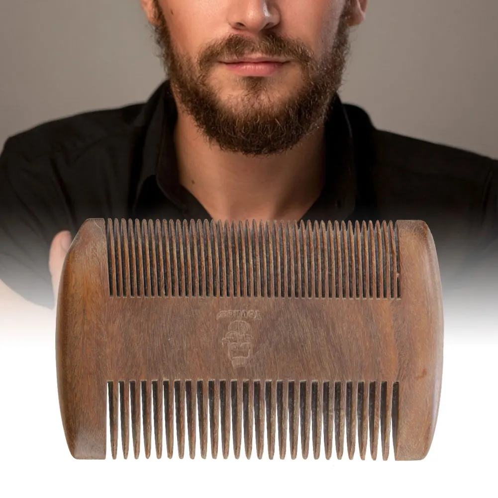Сандаловое дерево усы антистатические формирователь инструменты гребень для бритья бороды волосы борода отделка шаблонные гребни