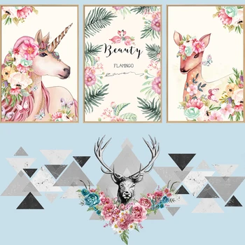 

2019 Christmas Decoration Elk Unicorn Wall Cover Stickers for Kids Room Decor Decorative Vinyl Mural Removable Wallstickers
