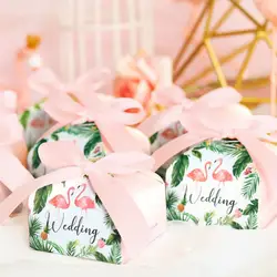 20 шт Фламинго вечерние поставки упаковка для шоколада подарочная коробка Свадебные украшения и подарки для гостей сувениры