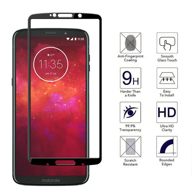 3D закаленное стекло для Motorola Moto Z3 Play полное покрытие 9H защитная пленка Защита