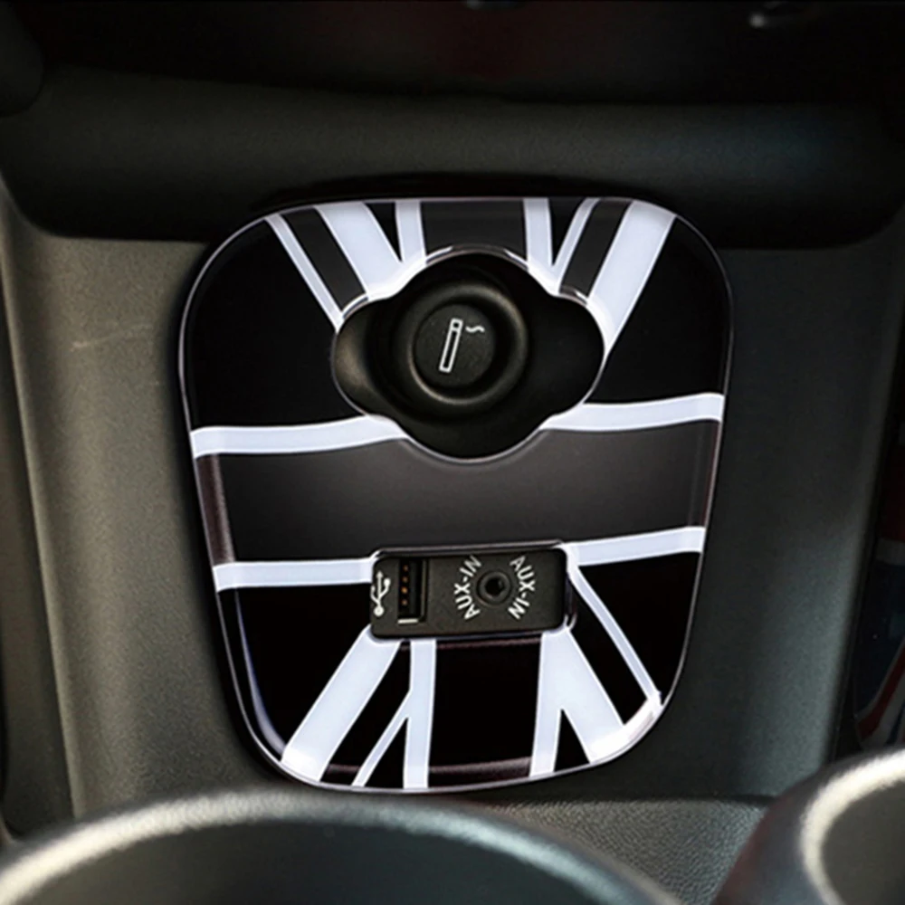 

1PCS ABS Car Cigarette Lighter USB AUX Dashboard Panel Trim Cover Case Sticker Decal car styling For BMW Mini Cooper F55 F56