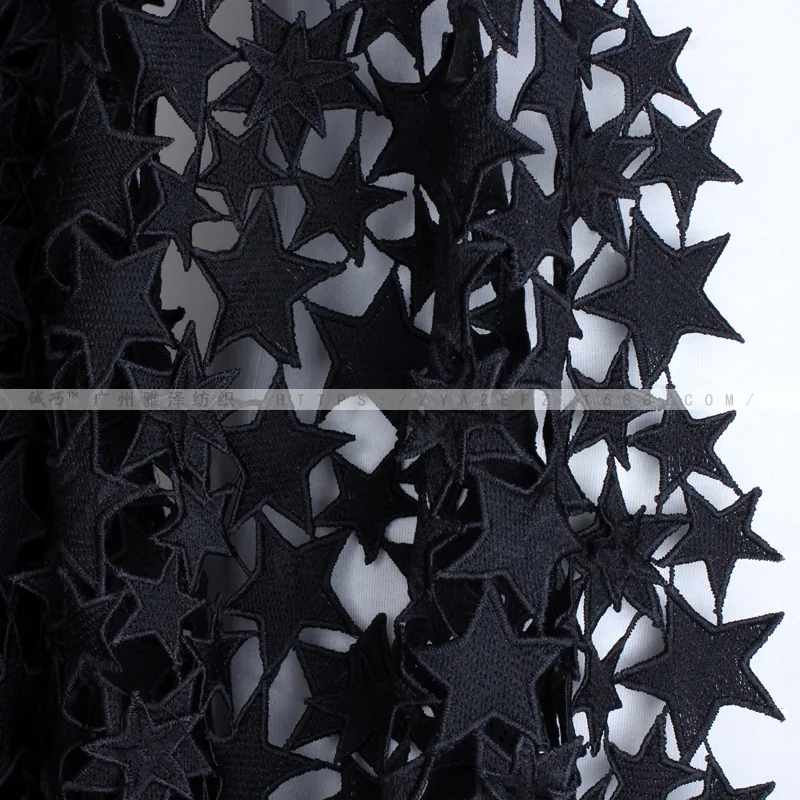 

SP Water Soluble Milk Filament Full-width Decorative Embroidery Fabric Size Pentagon Nail Stereo Hollow-out Garment Fabric