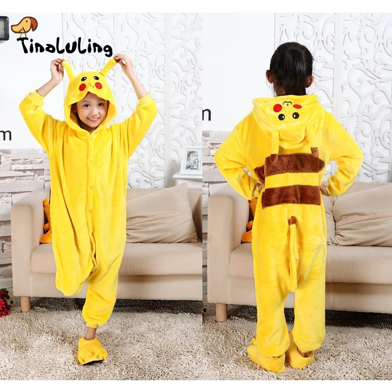 

TINOLULING Kids Pikachu Pajamas Children Animal Sleepwear Robe Boys Girls Funny Blanket Sleepers Baby Flannel Onesies Pyjamas