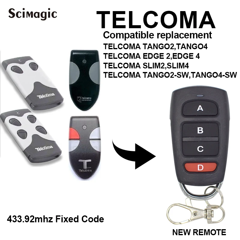 TELCOMA Танго 2 SLIM/TELCOMA Танго 2 SLIM качественная копия 433,92 МГц дистанционное управление для двери гаража