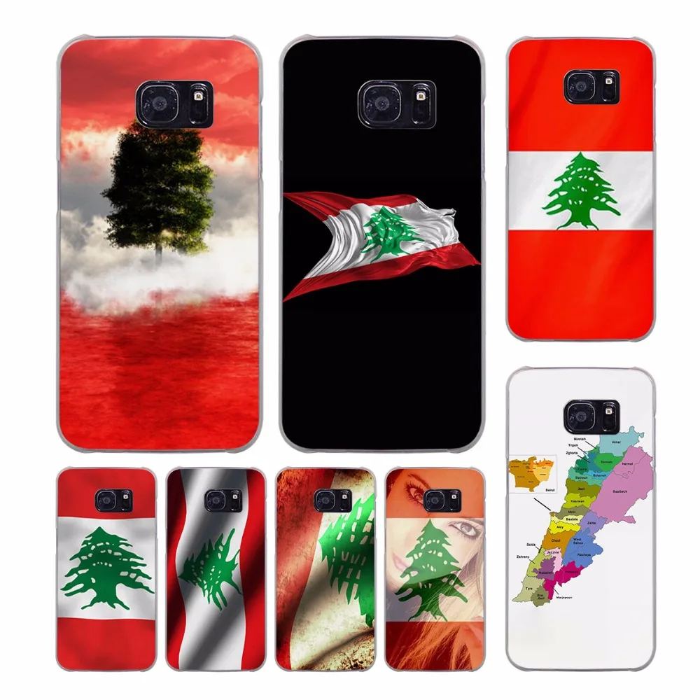 Lebanon Flag design transparent clear hard case cover for Samsung