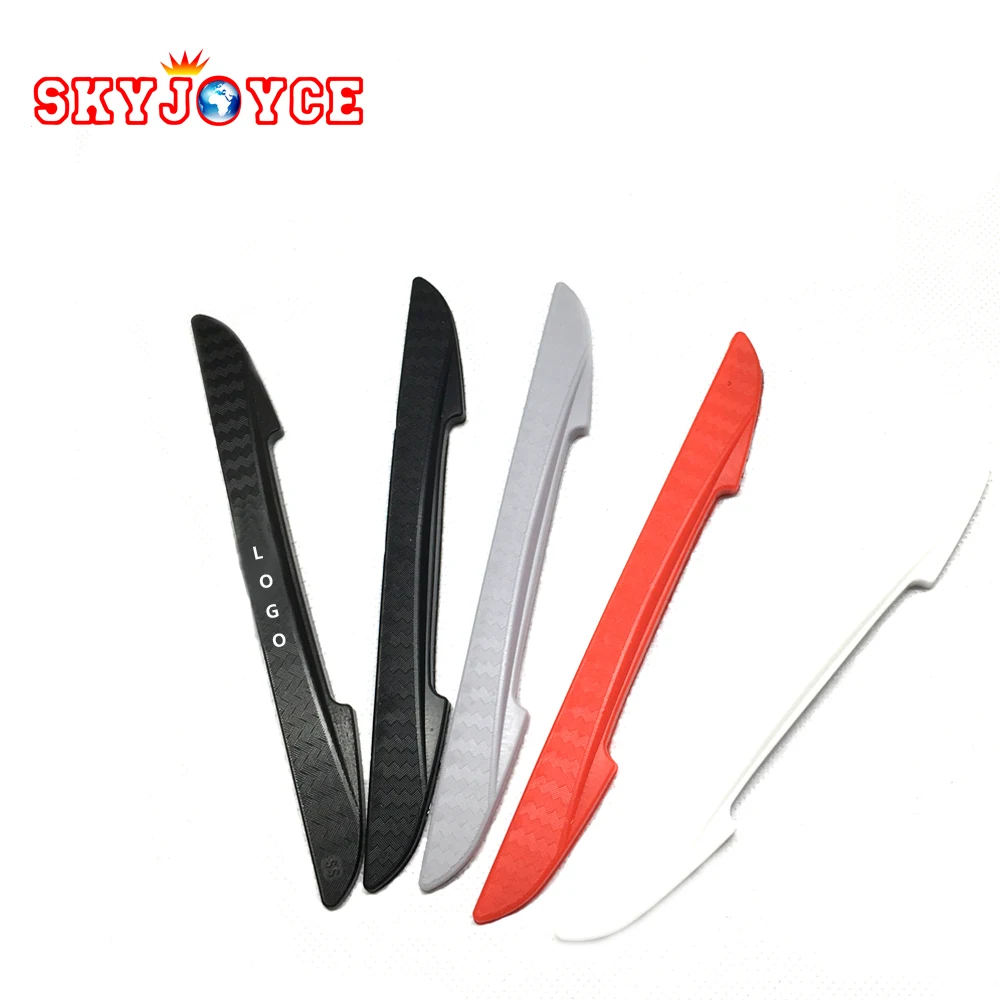 

4PCS universal Car Door Bumper strip Edge Guard Trim Molding door Protection Strip Scratch Protector 3D logo car styling sticker