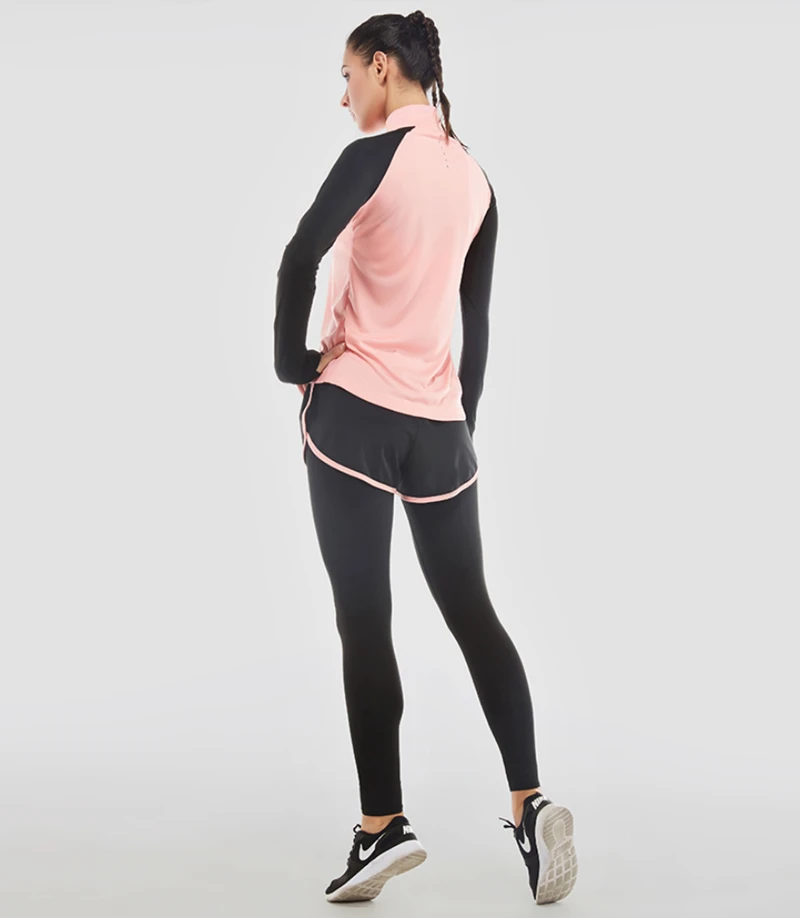Женские рубашки Willarde с высоким воротником для спортзала и йоги, с молнией на половину длины, с длинным рукавом, для бега, фитнеса, тренировки, спорта, йоги, одежда, топы